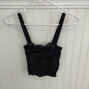 Brandy Melville polka dot black and white tank top!